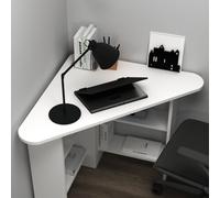 Corner Computer Desk with Shelves-Gredos