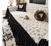 Corner Couch Cover Blanket from pets, Chenille Sofa Throws Large 3 Seater for Leather Sofa, Soft Butterfly Slipcover with Skirt Hem Branches 180x380cm/70.87x149.61in
