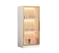 Corner Curio Cabinet - 3-Tier Single Door Display with Tempered Glass & Metal, Tall White Storage for Collectibles, Books & Home Decor - Stylish Showcase for Any Room