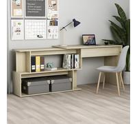 Corner Desk 200x50x76cm Engineered Wood Sonoma Oak Rotatable Storage L-Shaped XL