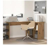 Corner Desk Artisan Oak 142x102x73cm EngineeredWood Matte LShaped w/ 2pc Shelves