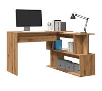 Corner Desk Artisan Oak 200.5x50x76 cm Engineered Wood Berkfield Home Brown One Size