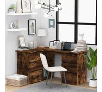 (Smoked oak) vidaXL Corner Desk Chipboard Home Office Computer Study Table Multi Colours