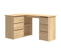 vidaXL Corner Desk Sonoma Oak Engineered Wood Study Table Laptop Workstation