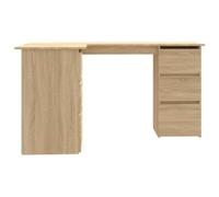 vidaXL Corner Desk Sonoma Oak Engineered Wood Study Table Laptop Workstation
