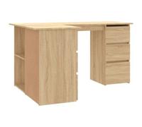 vidaXL Corner Desk Sonoma Oak Engineered Wood Study Table Laptop Workstation