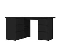 vidaXL Corner Desk Black Engineered Wood Computer Table Laptop Workstation