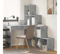 Corner Desk with Shelf with Storage Engineered Wood Workspace Office vidaXL