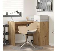 Corner Desk Engineered Wood Artisan Oak 102x88x75 cm With Drawer & Highboard UK