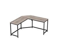 Corner Desk for Study, Heather Greige + Ink Black / 149D x 149W cm