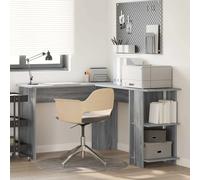 Corner Desk Grey Sonoma 140x113.5x75cm Engineered Wood 2 Shelves Modern Compact
