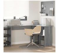 Corner Desk Grey Sonoma 142x102x73cm Engineered Wood 2 Shelves Modern for Office