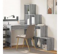 Corner Desk Grey Sonoma Engineered Wood 149.5x101.5x149.5cm with Shelf Storage+