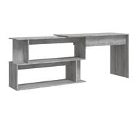 Corner Desk Grey Sonoma Engineered Wood Computer Study Writing vidaXL