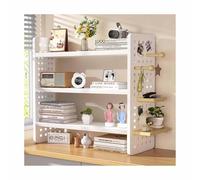 Corner Desk Hutch nizer - Modern Wooden Bookshelf & Storage Rack for Home Office Dorm & Study - Space-Saving Display Shelf - Easy Assembly (White 40x20x60cm)