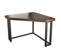 Corner Desk, Solid Wood Triangle Table, Compact Computer Writing Desk with Steel Frame for Home Office & Dorm Room (35.4" L x 35.4" W x 29.5" H)