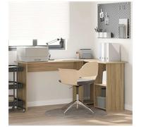 Corner Desk Sonoma Oak 142x102x73cm Engineered Wood Modern Matte with 2 Shelves
