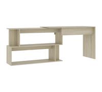 vidaXL Corner Desk Sonoma Oak 200x50x76 cm Engineered Wood, Brown