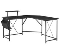 Corner Desk TACONY Black 180 cm 140 cm with Storage