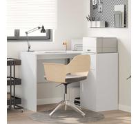 Corner Desk White 102x88x75cm Engineered Wood with Drawer & Hinge Door for Home