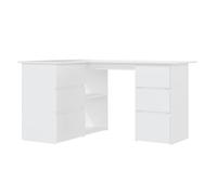 vidaXL Corner Desk White Engineered Wood Computer Table Laptop Workstation