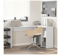 vidaXL Desk with Shelf White 142 x 102 x 73 cm Engineered Wood