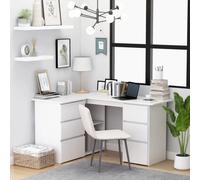 Corner Desk White 145x100x76 cm Chipboard