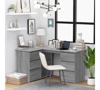 Corner Desk White Engineered Wood Computer Table Laptop Workstation vidaXL