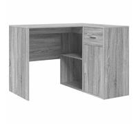 Corner Desk Grey Sonoma 102x88x75cm Engineered Wood 1 Drawer 1 Door Storage Unit