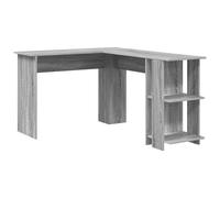 vidaXL Corner Desk with Storage Grey Sonoma 140 x 113.5 x 75 cm, Modern Home Office Corner Desk, Rectangular Workstation, Compact Storage, Ergonomic and Functional Minimalist Design