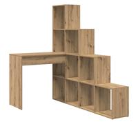Corner Desk with Shelf with Storage Engineered Wood Workspace Office vidaXL