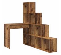 Corner Desk with Shelf with Storage Engineered Wood Workspace Office vidaXL