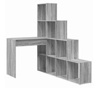 vidaXL Corner Desk Smoked Oak 101.5 x 149.5 x 149.5 cm Engineered Wood