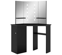 Corner Dressing Table with LED Home Make-up Furniture Multi Colours vidaXL