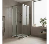 Baridi Corner Entry Shower Enclosure 800 x 800 x 1850mm with 6mm Tempered Glass, Chrome - DH298