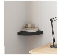 Corner Floating Shelf Black 25x25x3.8cm Honeycomb MDF Metal Invisible Mounting.