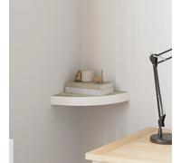 Corner Floating Shelf Oak and White 25x25x3.8cm Honeycomb MDF Metal Hidden Mount