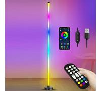 Corner Floor Lamp, 122cm Smart RGB LED Floor Lamp with App Remote Control, Music Sync, DIY Mode, Timer, 16 Million Color Changing Standing Light, Adjustable Lighting for Living Room, Bedroom(1pc)