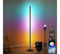 Corner Floor Lamp, 153cm Smart RGB LED Floor Lamp with App Remote Control, Music Sync, DIY Mode, Timer, 16 Million Colour Changing Corner Light, Dimmable Modern Standing Lamp for Living Room, Bedroom