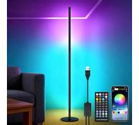 Corner Floor Lamp,156cm Tall RGB Corner Light with 16 Million Colour Changing, Music Sync, DIY Mode, Timer, APP/Remote Control Ambience Light for Gaming Room Living Room Bedroom