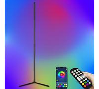 Corner Floor Lamp, 165cm Smart RGB LED Floor Lamp with App Remote Control, Music Sync, DIY Mode, Timer, 16 Million Colour Changing Standing Lamp, Dimmable Modern Mood Lighting for Living Room, Bedroom