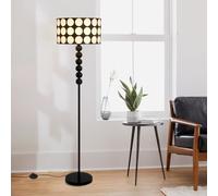 Corner Floor Lamp Modern LED Floor Lamps for Living Room,Black Standing Lamp with Unique Fabric Lampshade,59.84 Inch Tall Lamps with Cable for Home Decoration,Study And Work Lighting,E27 Lamp Holder