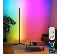 Corner Floor Lamp Smart LED Floor Lamp 142cm 16 Million Colors Smart RGB Corner Lamp Smart App and Remote Control Ambience Light with Music Sync for Bedroom Living Room Gaming Room