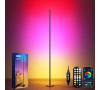 Corner Floor Lamp, Smart RGB Corner Light, 160cm, 16 Million Dimmable Colour Changing Standing Lamp with APP and Remote Control, Music Sync, DIY Mode & Timing, Modern Corner Lamp for Living Room
