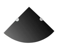 Corner Glass Shelf 2pcs Black 35x35cm Tempered 8mm Floating Corner Shelf Display