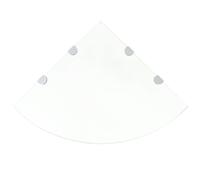 Corner Glass Shelf Clear Tempered 8mm 45x45cm Pair Chrome Brackets Floating Wall