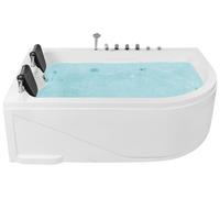 Corner Hot Tub with LED CALAMA Right Hand 1800 x 1200 mm White