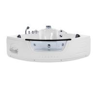 Corner Hot Tub with LED MARTINICA 2140 x 1550 mm White