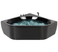 Corner Hot Tub with LED MEVES 1400 x 1400 mm Black