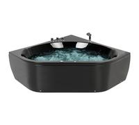 Corner Hot Tub with LED MEVES 1400 x 1400 mm Black